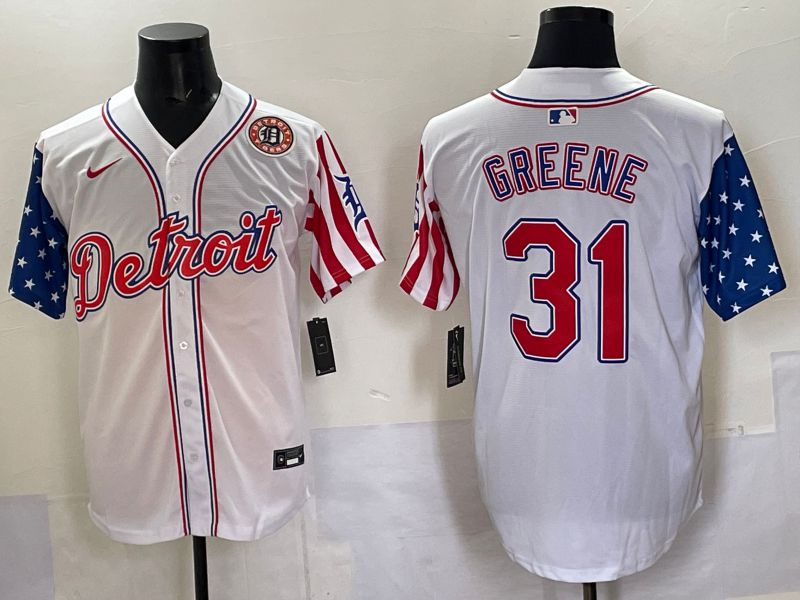 Men Detroit Tigers #31 Greene White National Flags 2025 Nike MLB Jersey style 7->detroit tigers->MLB Jersey